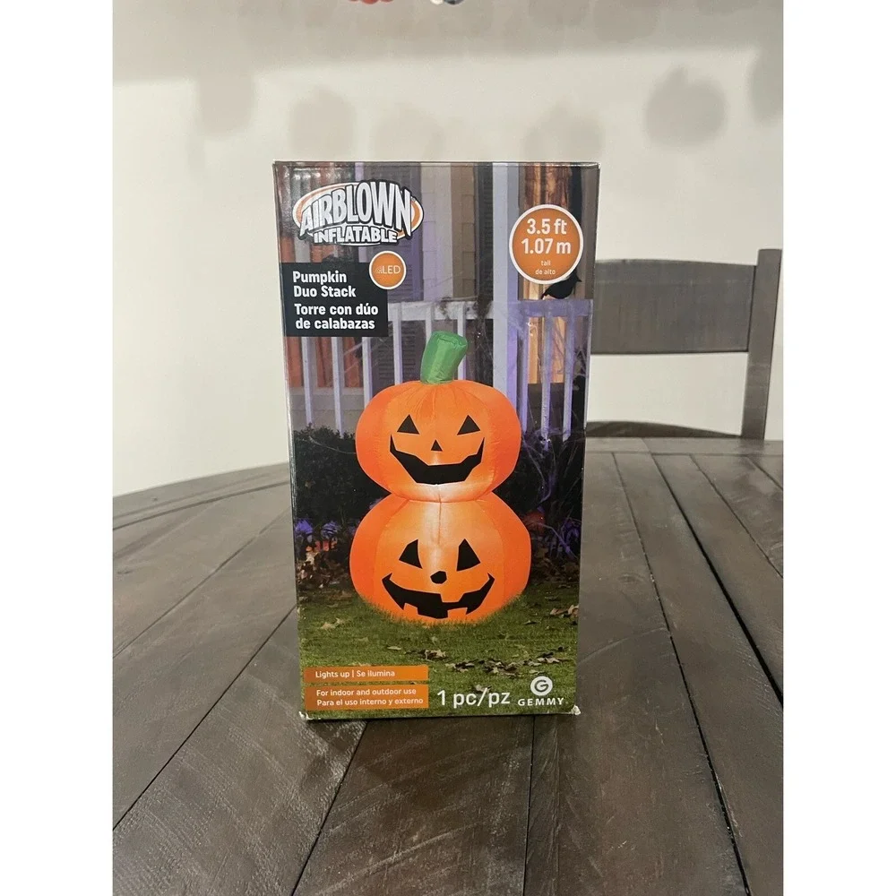 Airblown‎ Inflatable Pumpkin Duo Stack 3.5ft Light Up Halloween Yard Decoration